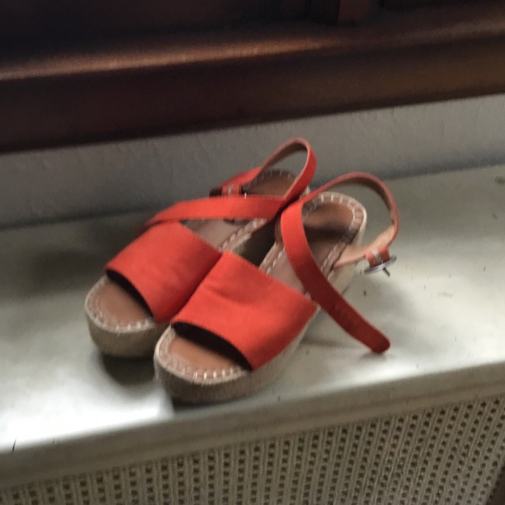 Universal Thread Orange Espadrille Wedge Slingback Sandals